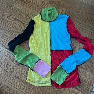 UNIF color block sheer top